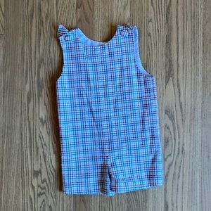 Patriotic seersucker shortalls